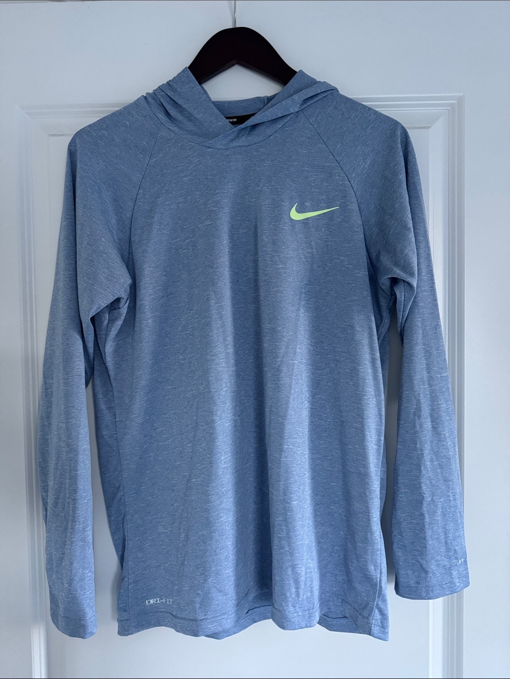 New Kids Nike Blue Marl Long Sleeve Swim Lightweight Moisture Wicking Shirt S